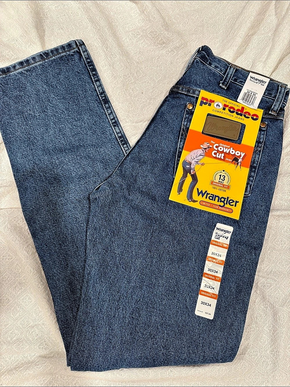 Wrangler Cowboy Cut Original Fit Jeans Men's Bootcut Jeans Blue Waist 30 Inseam